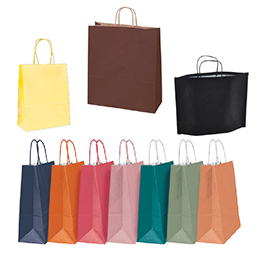 Sacs kraft couleur poignées torsadées